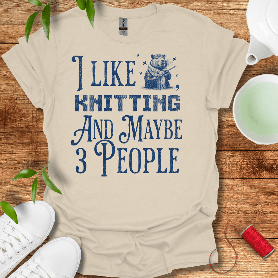 Capybara Knitting T-Shirt