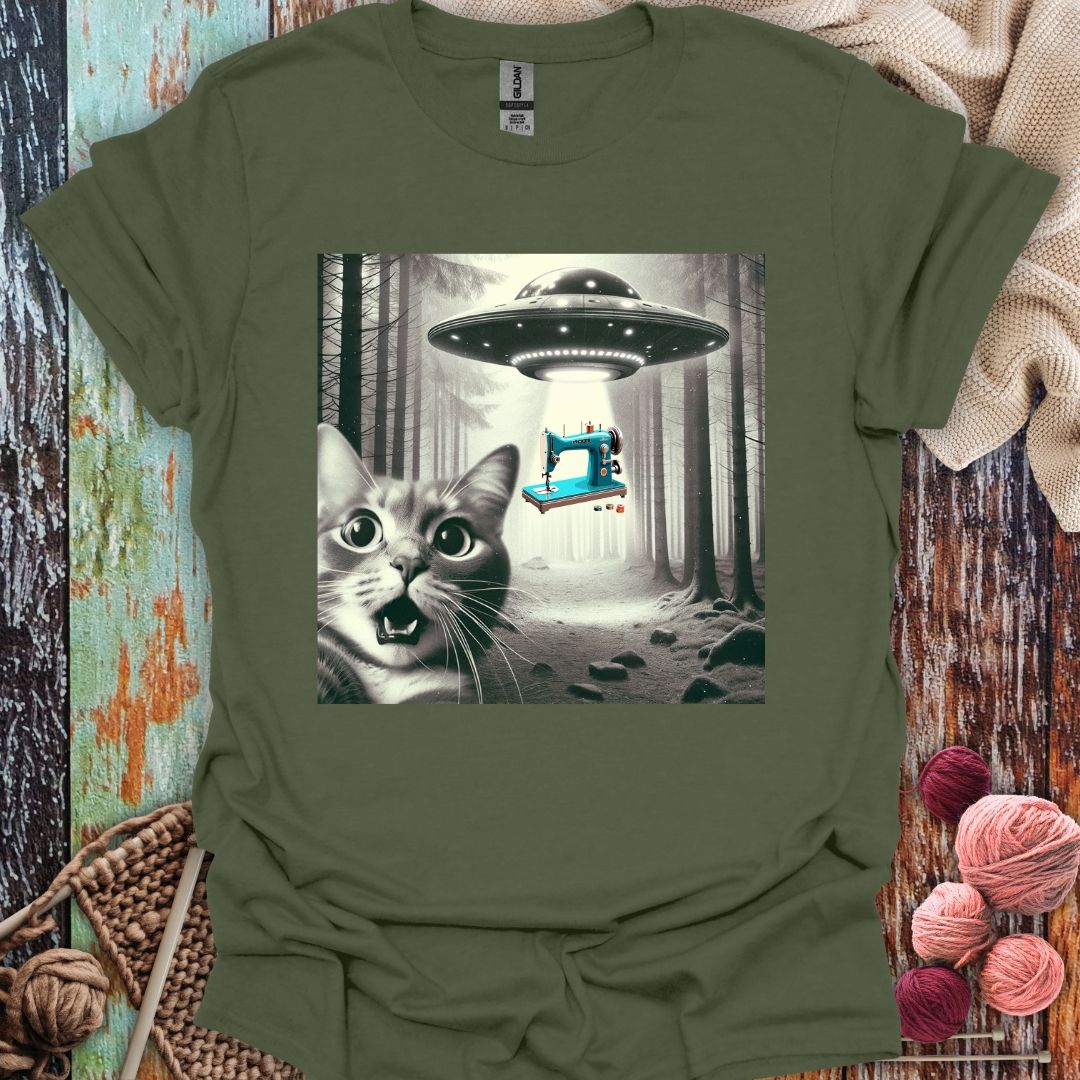 Cat UFO Sewing T-Shirt