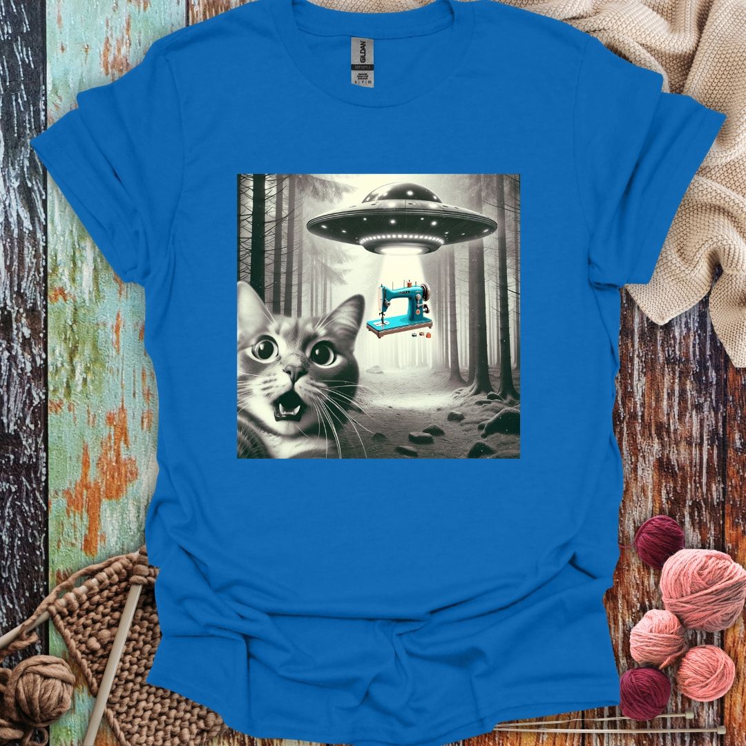 Cat UFO Sewing T-Shirt