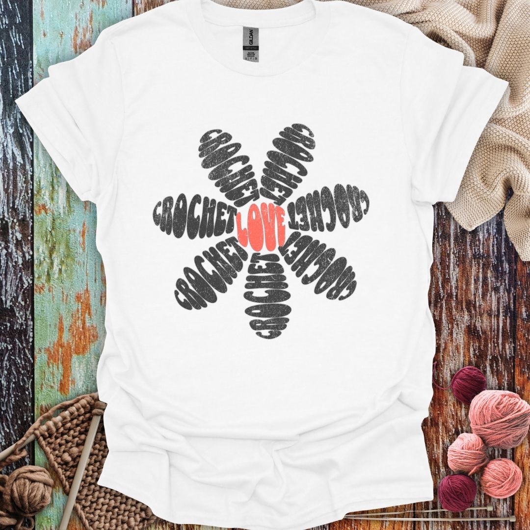 Dark Crochet Flower T-Shirt