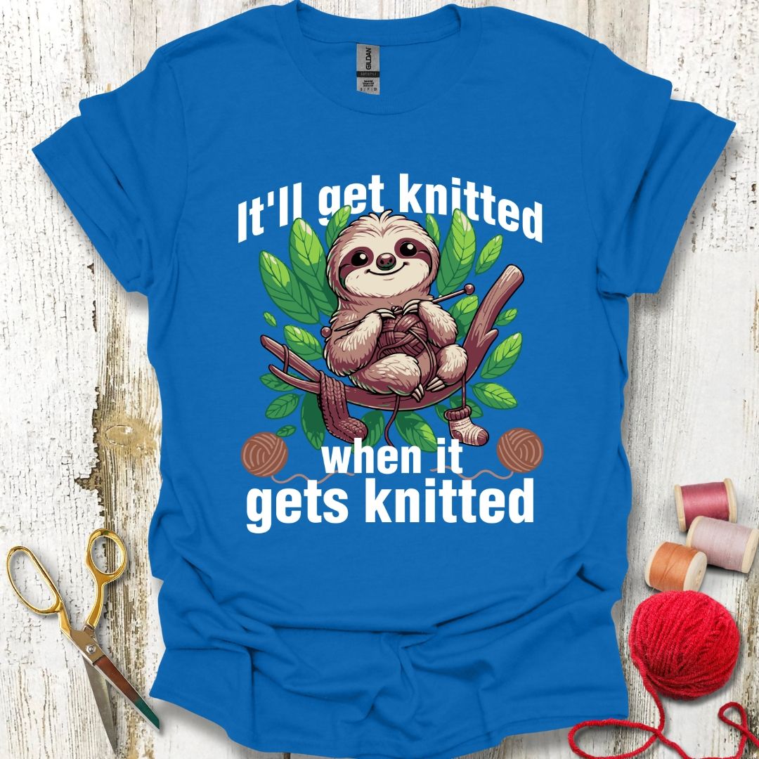 Funny Knitting Sloth T-Shirt