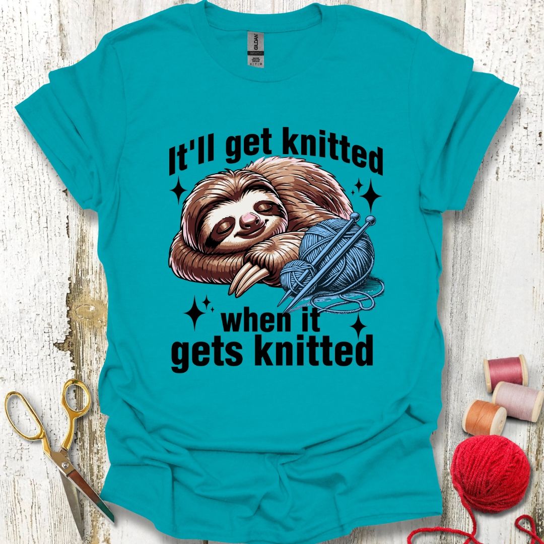 Funny Slow Knitting Sloth T-Shirt