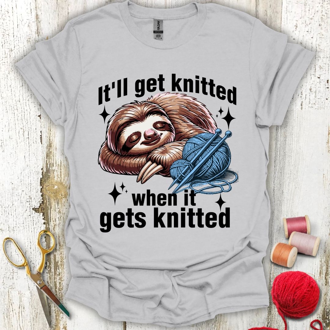 Funny Slow Knitting Sloth T-Shirt