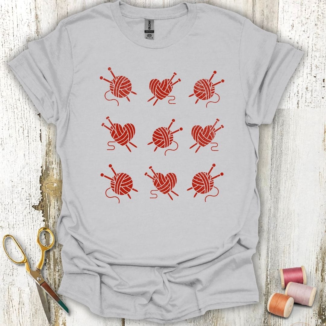 Knitting Grid Red T-Shirt