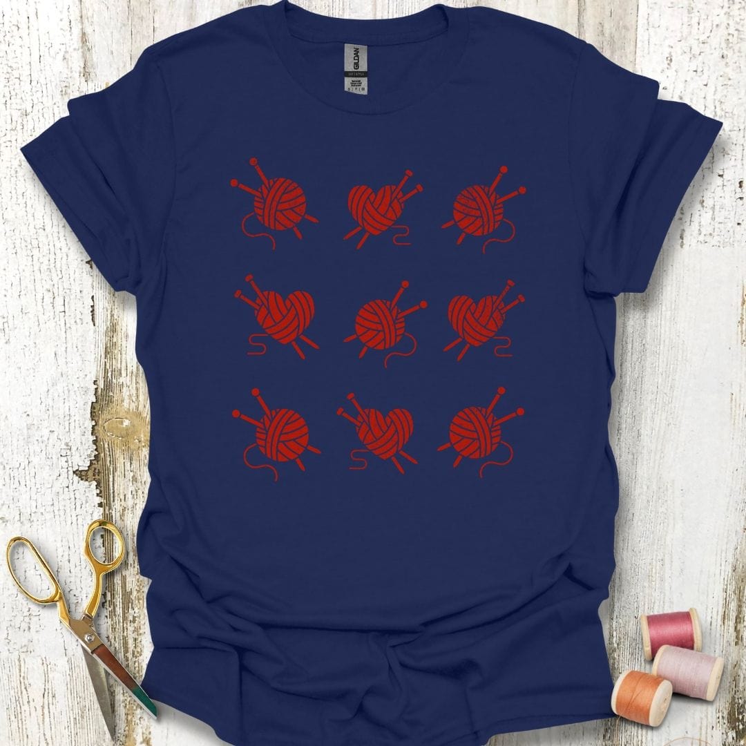 Knitting Grid Red T-Shirt