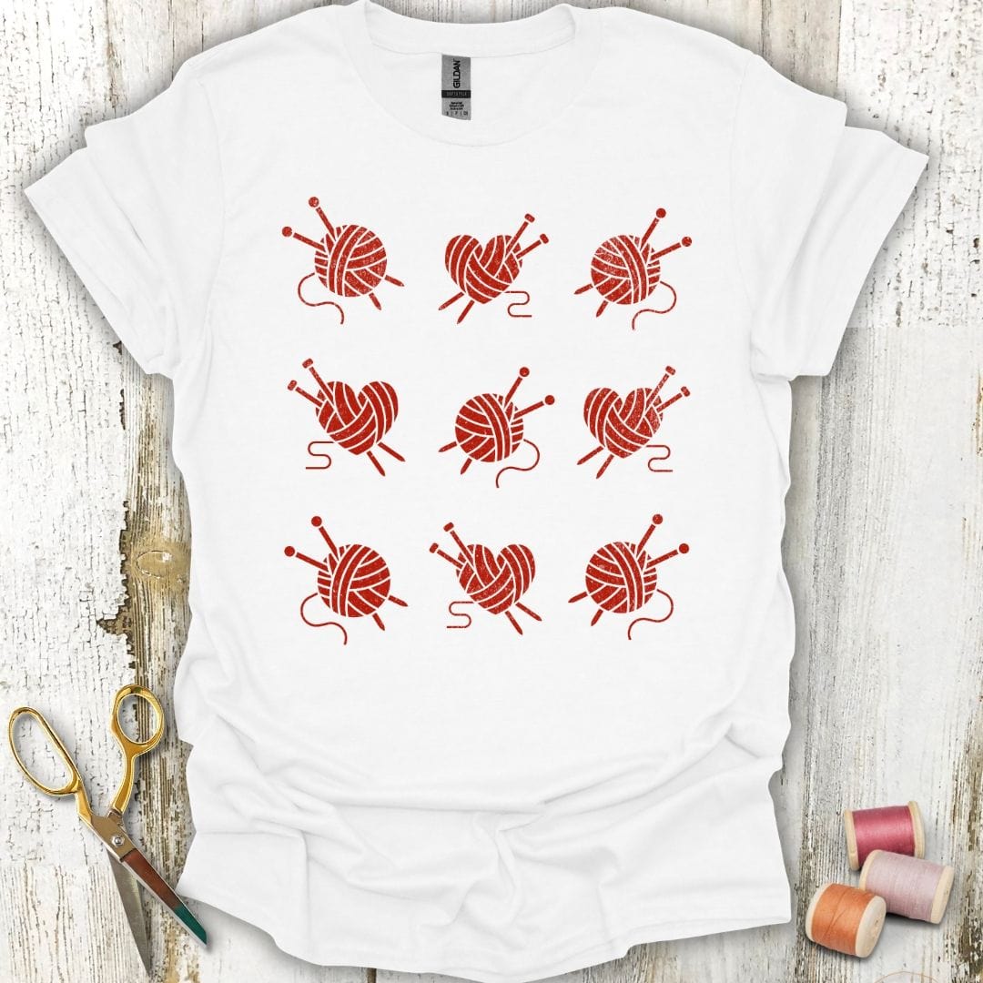 Knitting Grid Red T-Shirt