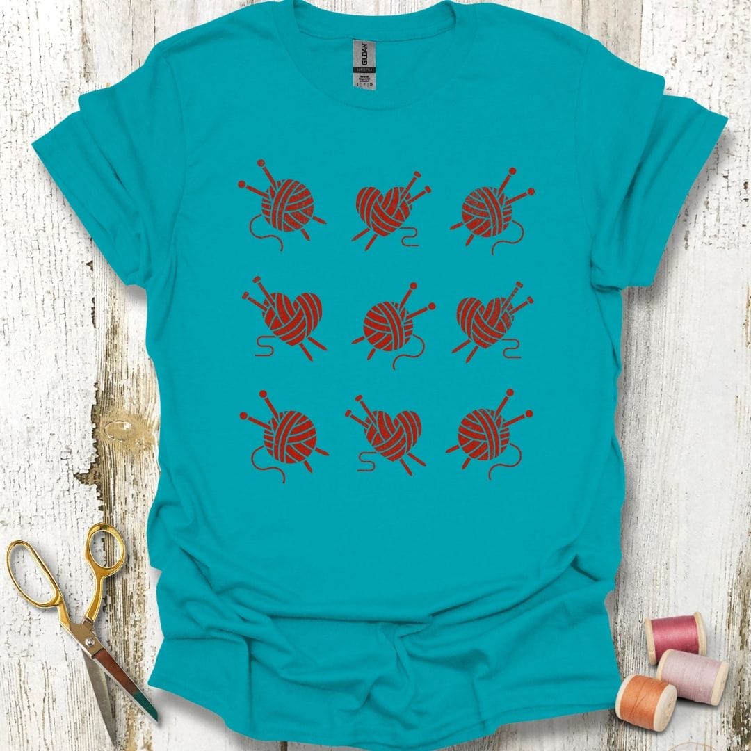 Knitting Grid Red T-Shirt