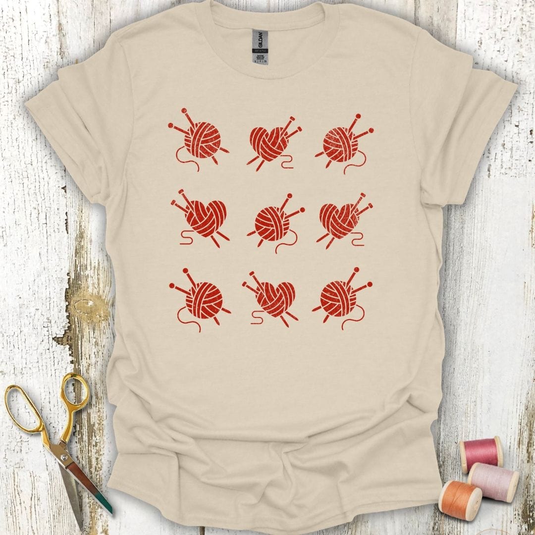 Knitting Grid Red T-Shirt