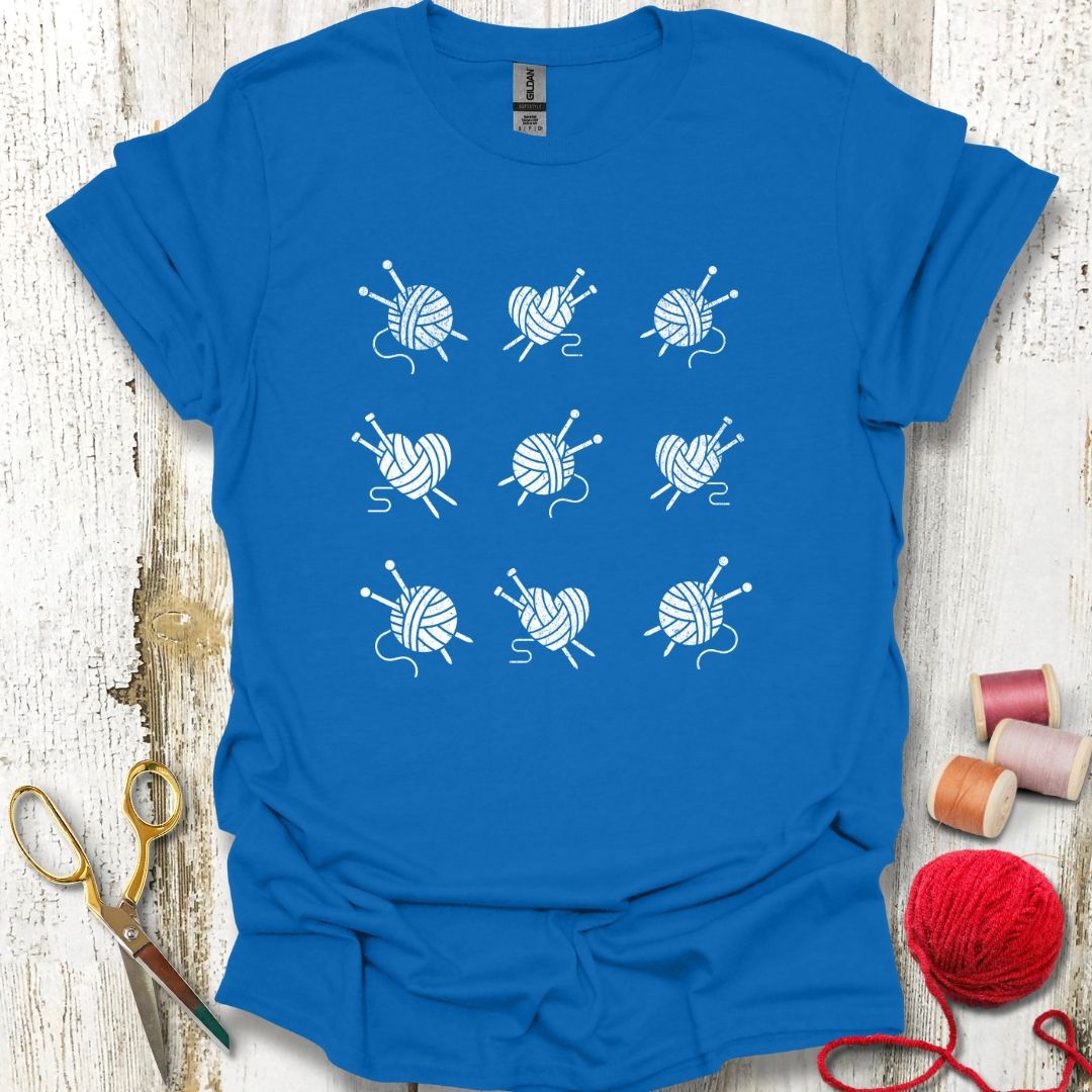 Knitting Grid White T-Shirt