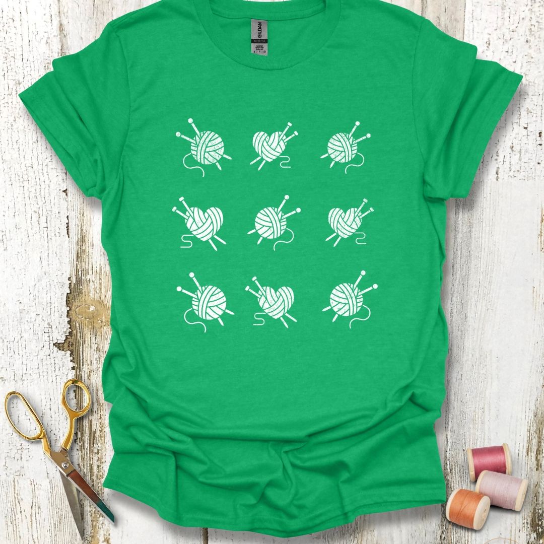 Knitting Grid White T-Shirt