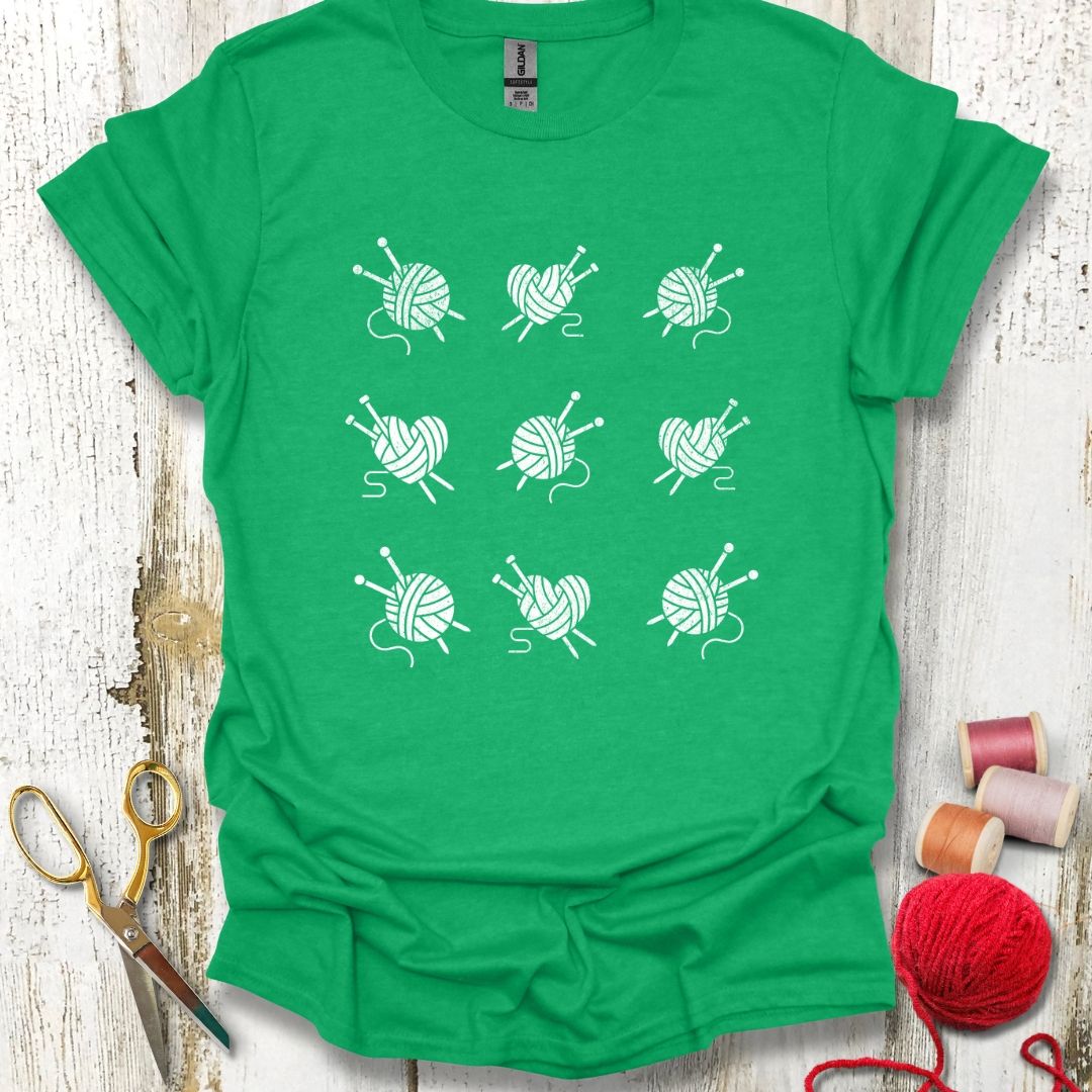Knitting Grid White T-Shirt