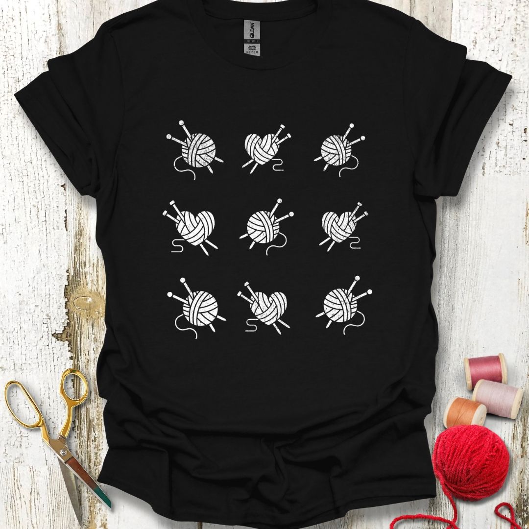 Knitting Grid White T-Shirt