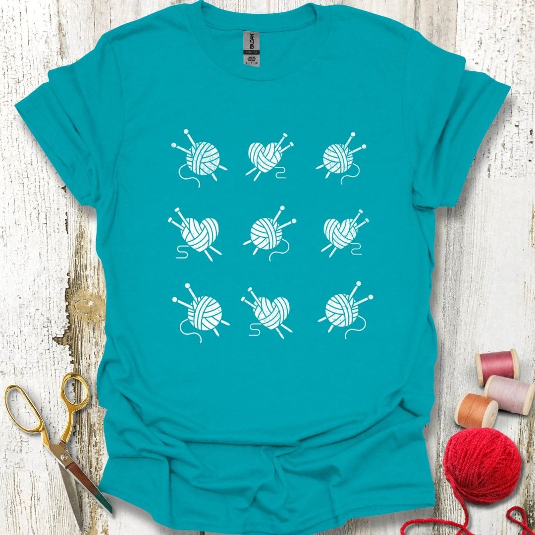 Knitting Grid White T-Shirt