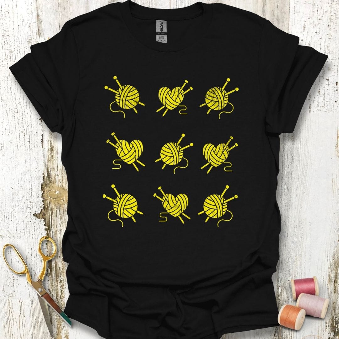 Knitting Grid Yellow T-Shirt
