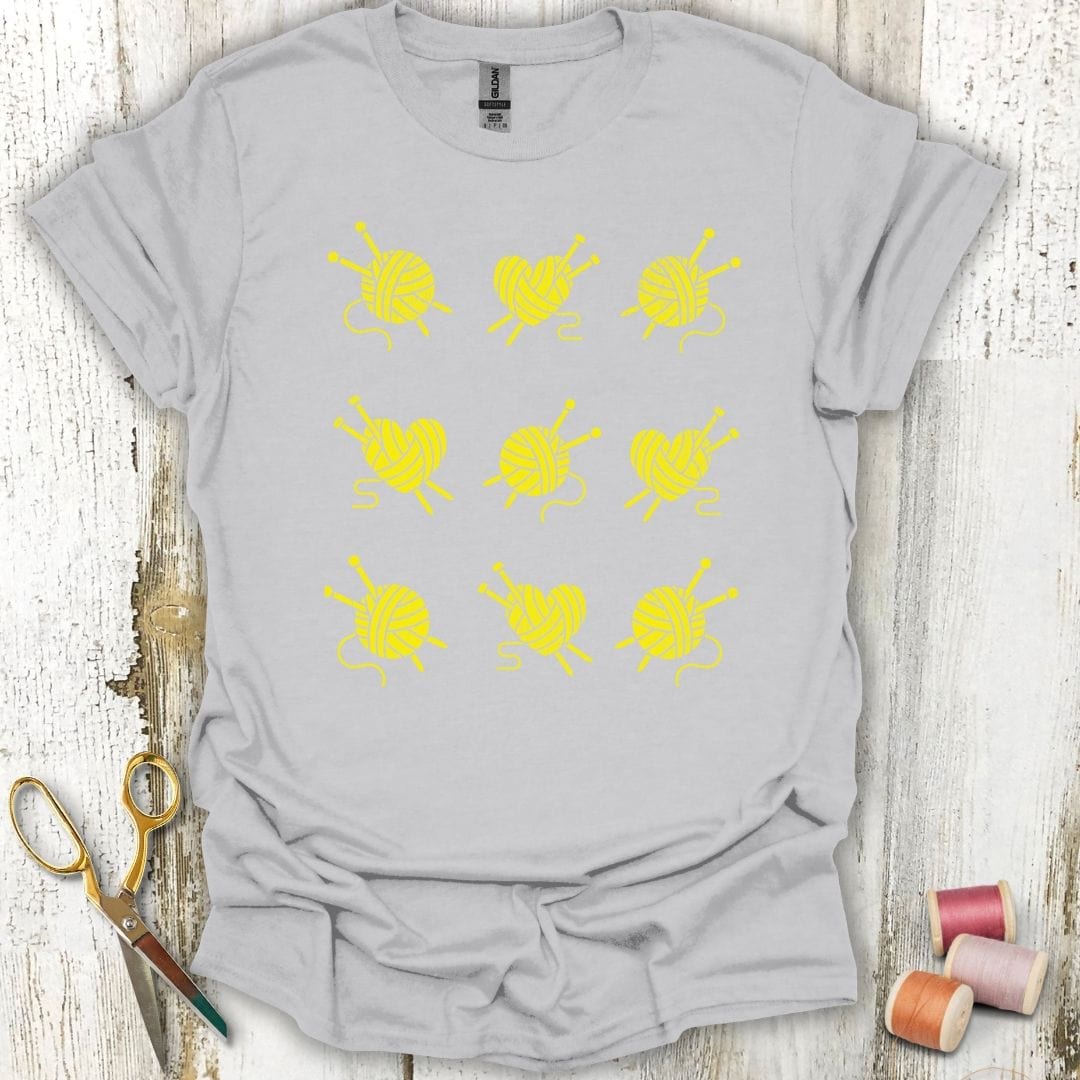 Knitting Grid Yellow T-Shirt