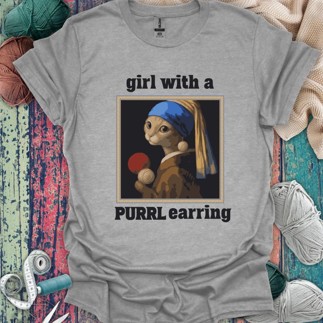 Cat Purrl Earring T-Shirt