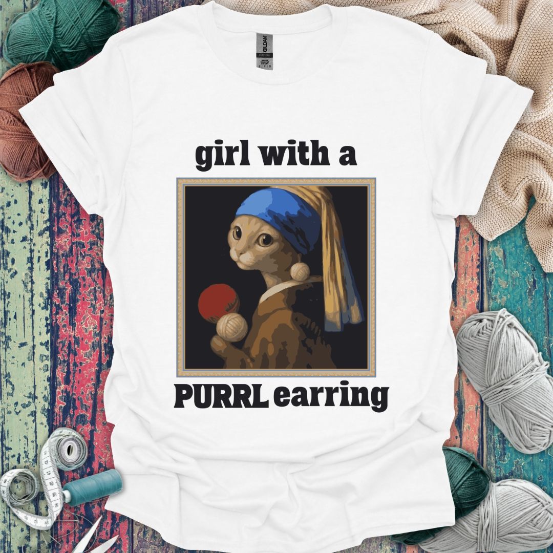 Cat Purrl Earring T-Shirt