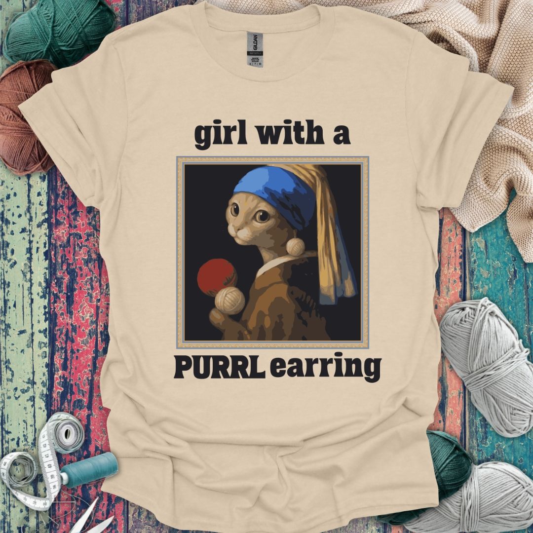 Cat Purrl Earring T-Shirt