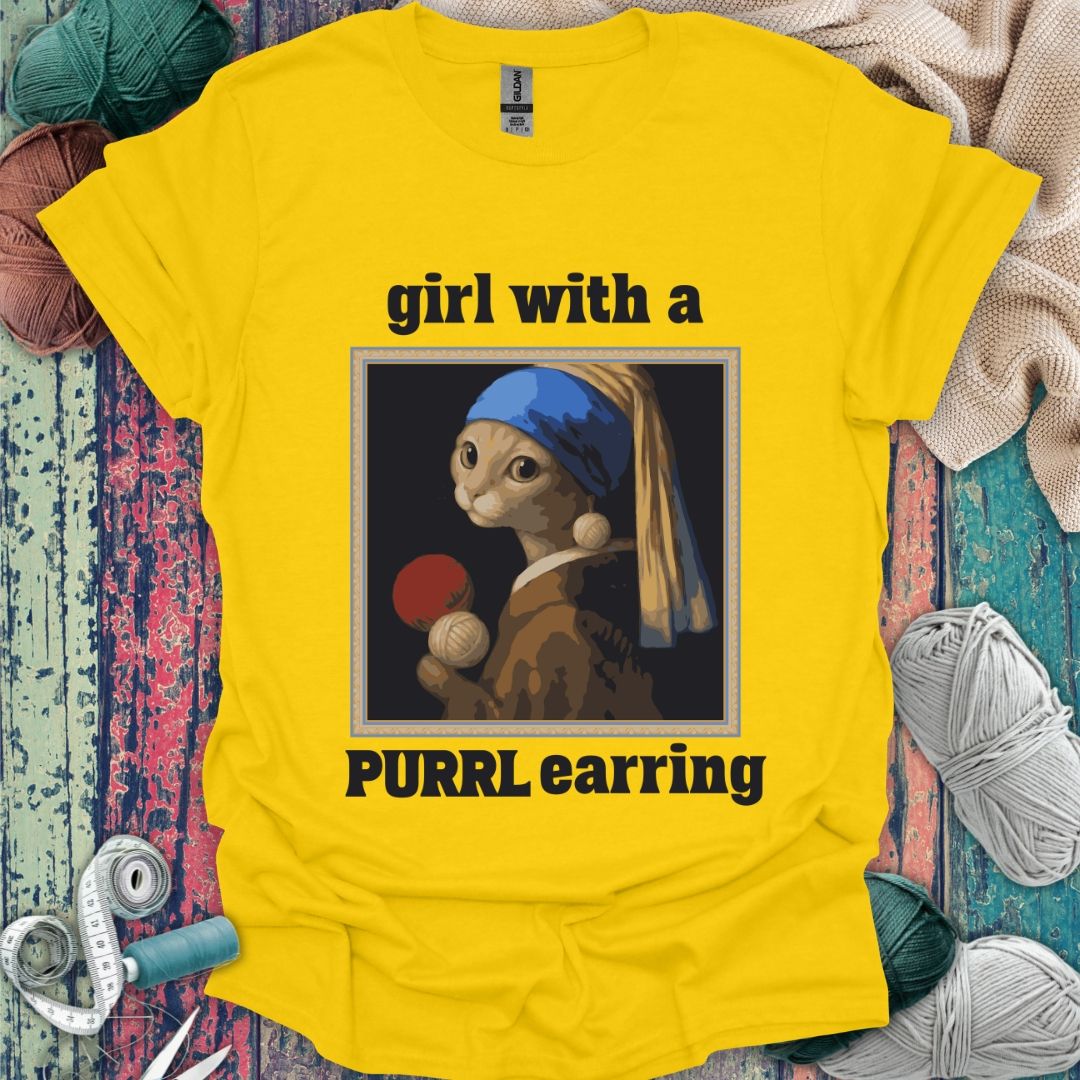 Cat Purrl Earring T-Shirt