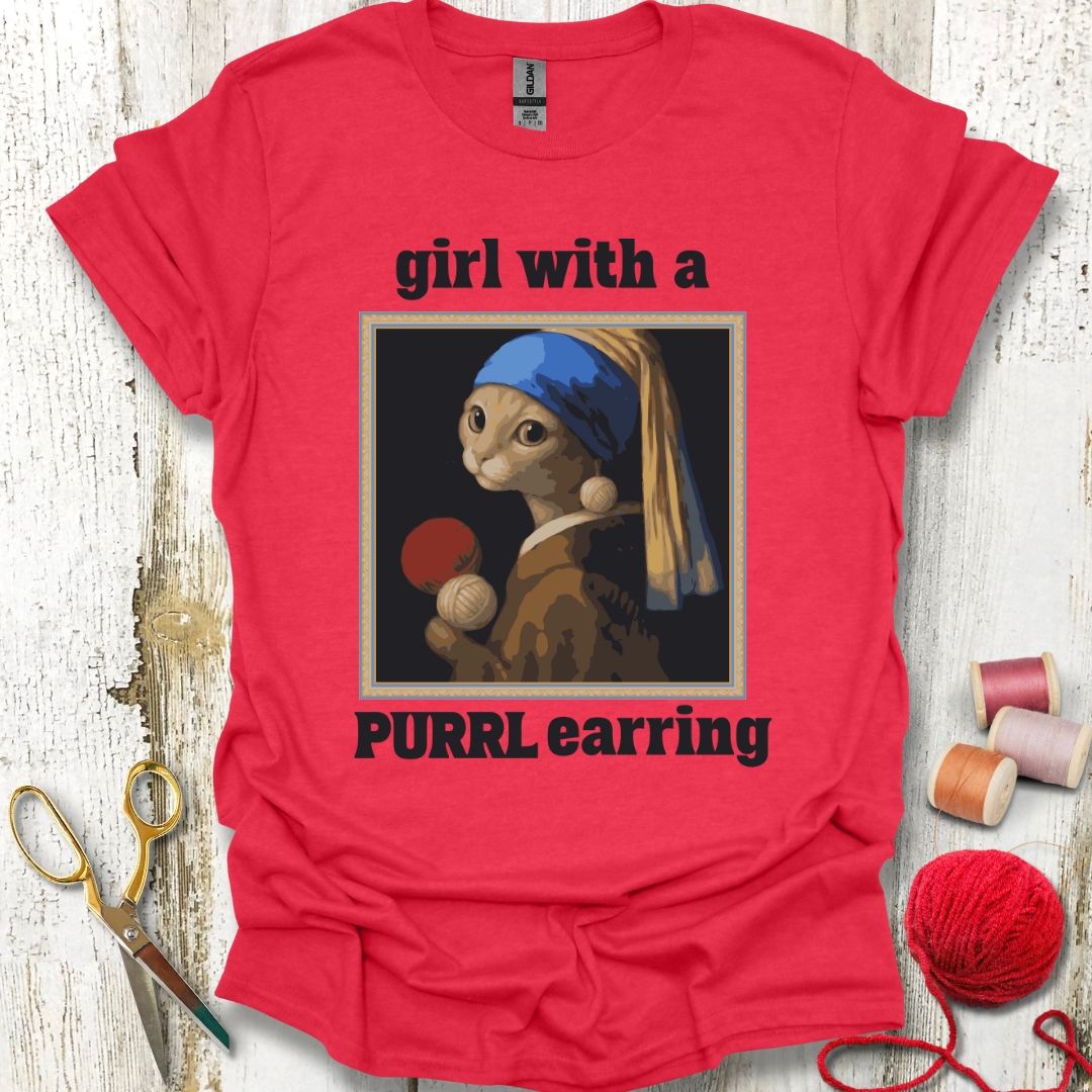 Cat Purrl Earring T-Shirt