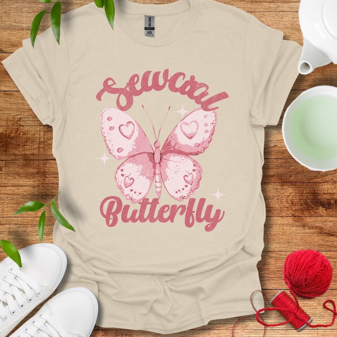 Pink Sewcial Butterfly T-Shirt