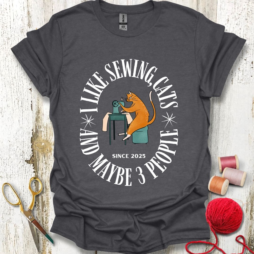 Funny Cat and Sewing T-Shirt