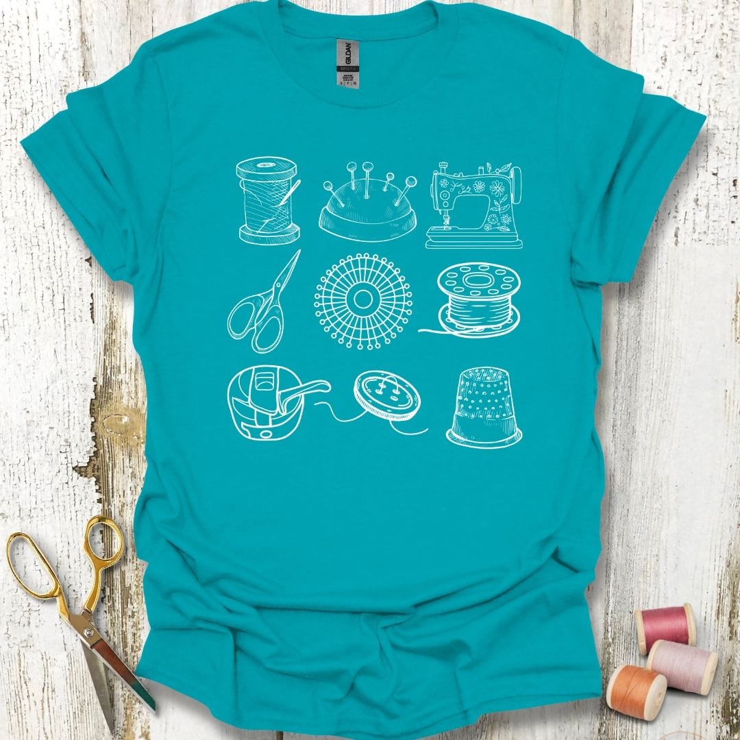 Sewing Tools Grid T-Shirt