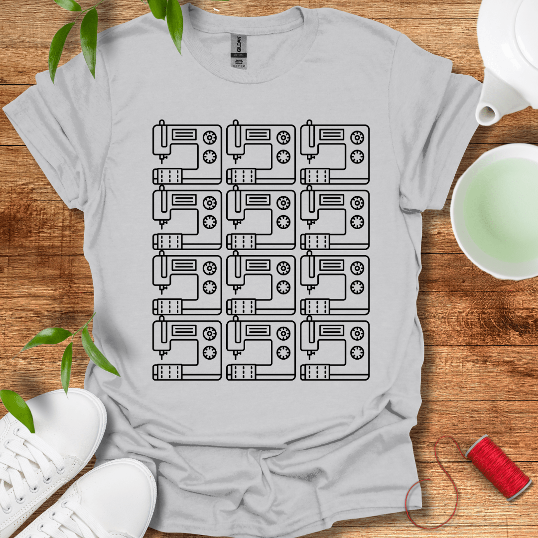 Black Sewing Grid T-Shirt