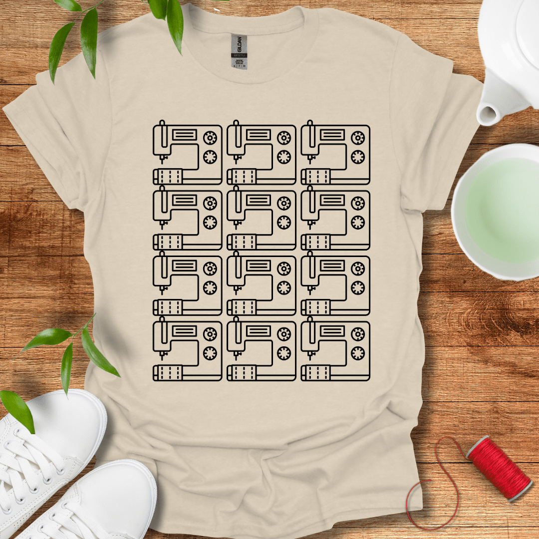 Black Sewing Grid T-Shirt