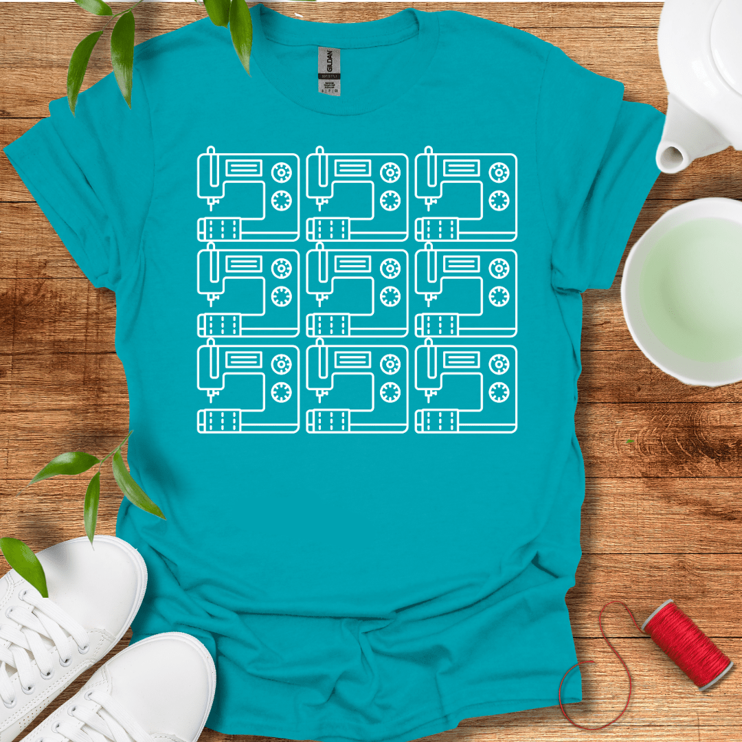 White Sewing Grid T-Shirt