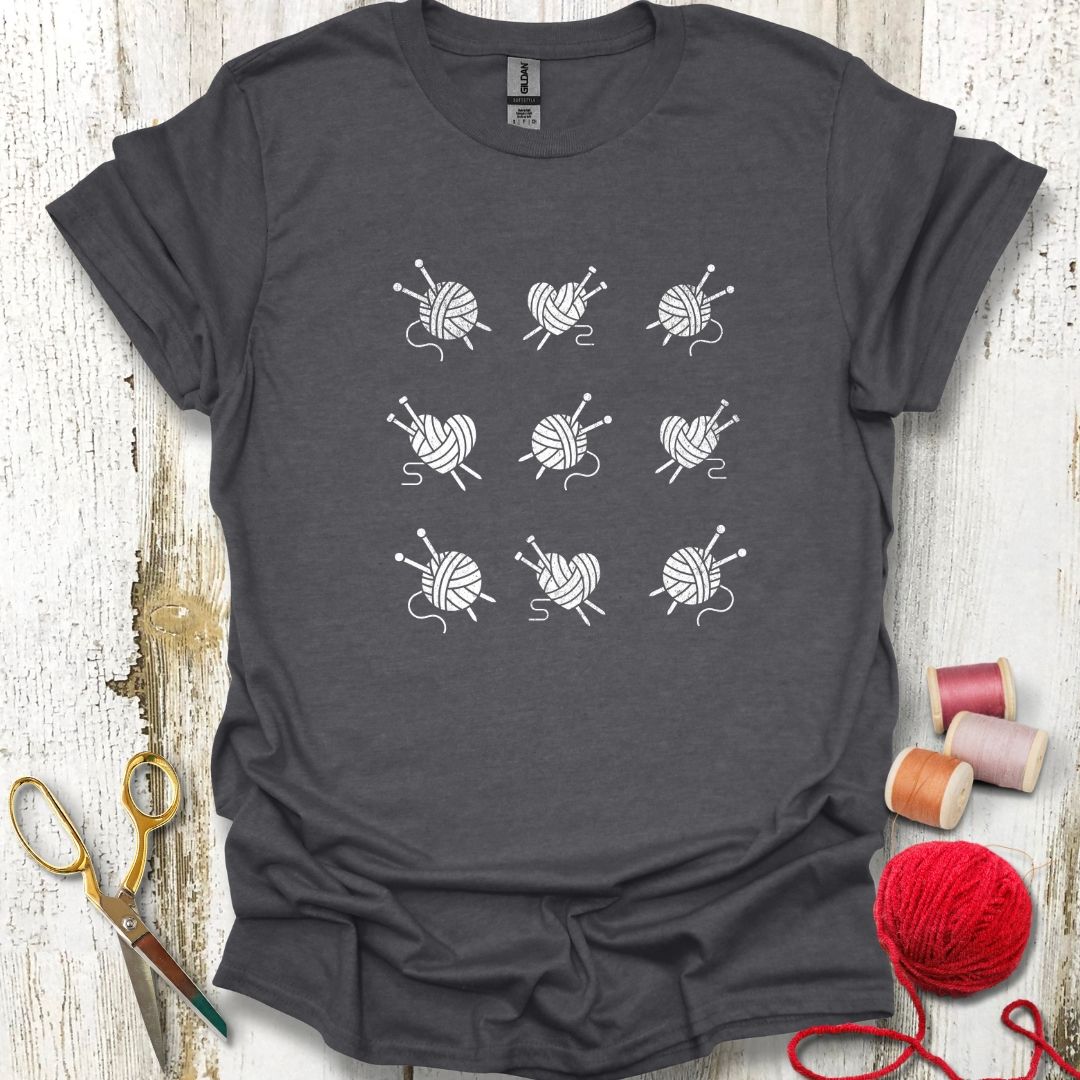 Knitting Grid White T-Shirt