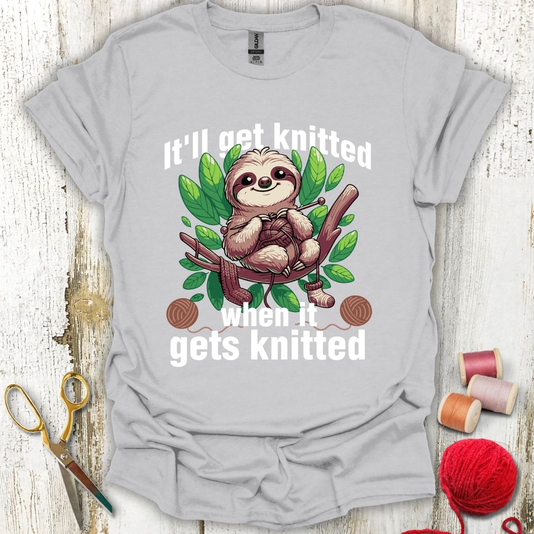 Funny Knitting Sloth T-Shirt