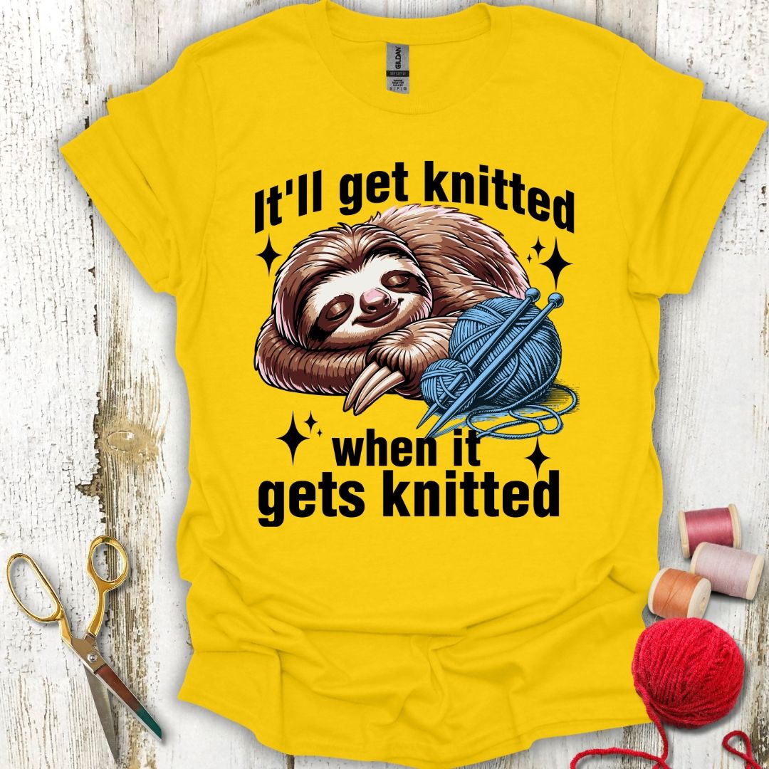 Funny Slow Knitting Sloth T-Shirt