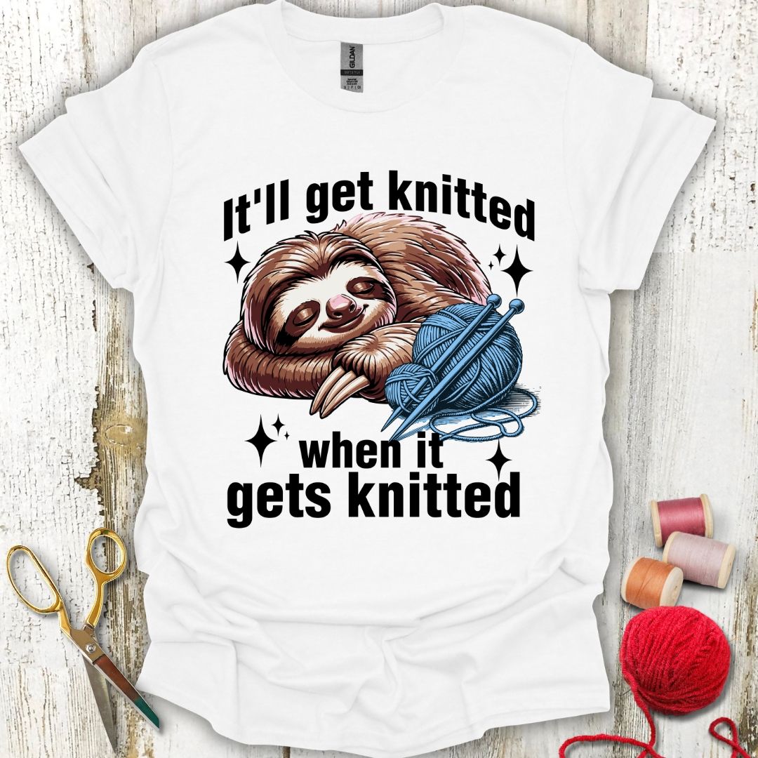 Funny Slow Knitting Sloth T-Shirt