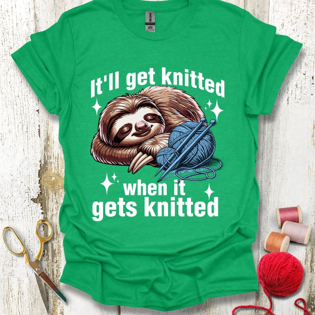 Funny Sloth Knitting Slowly T-Shirt