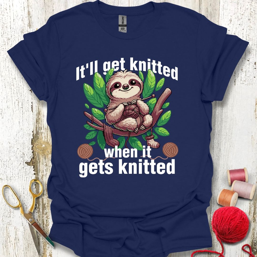 Funny Knitting Sloth T-Shirt