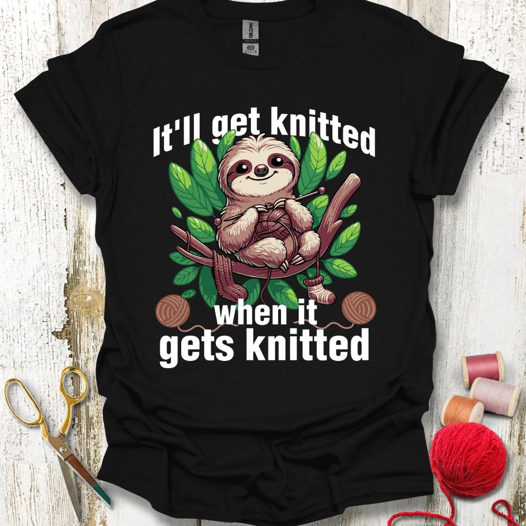Funny Knitting Sloth T-Shirt