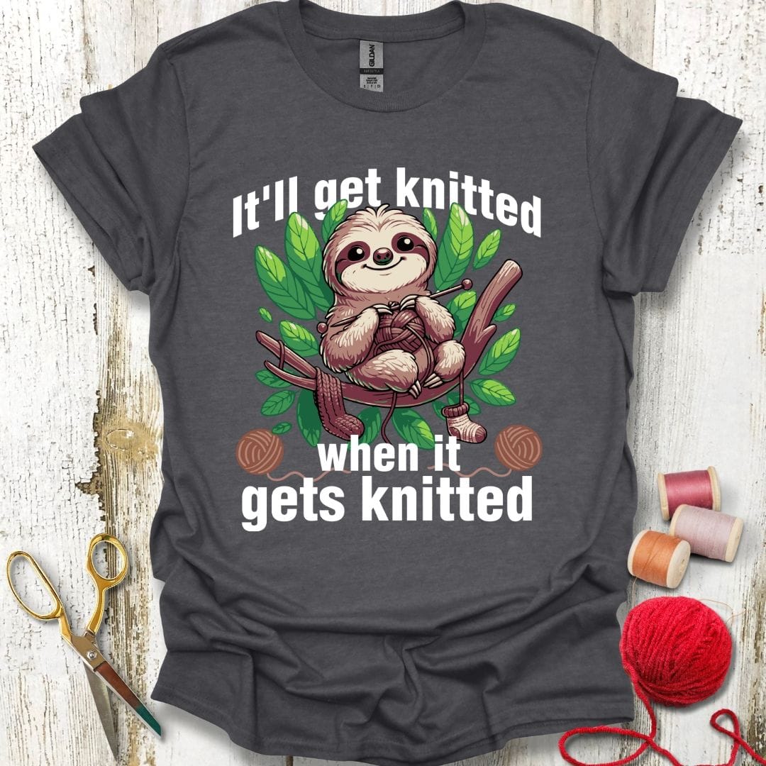 Funny Knitting Sloth T-Shirt