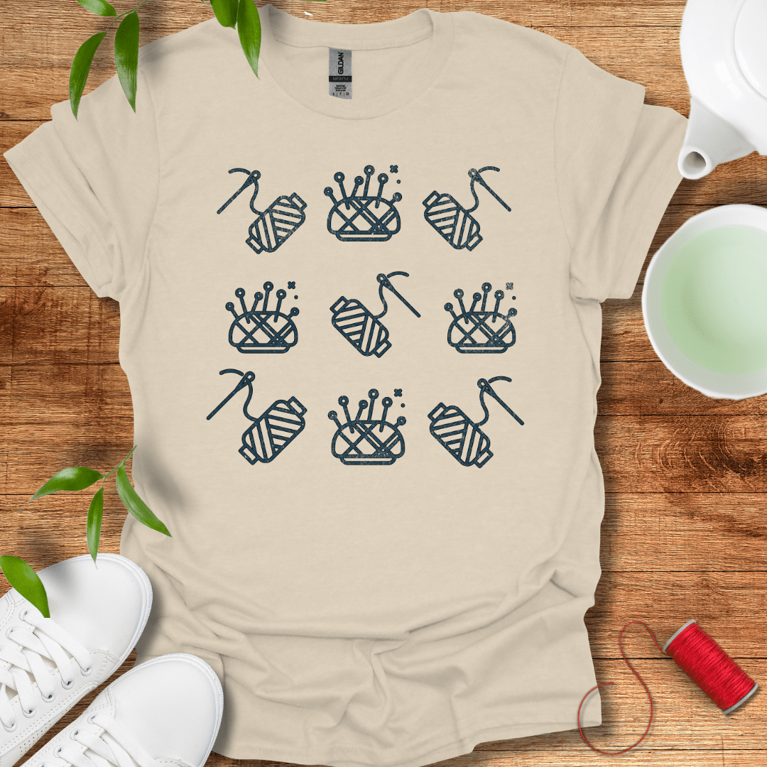 Sewing Grid Blue T-Shirt