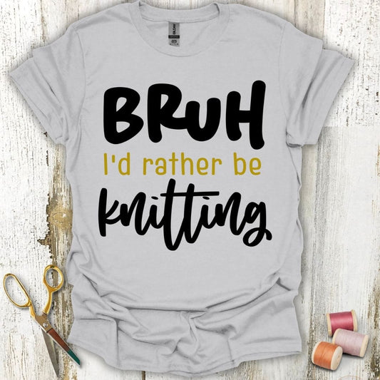 Rather Be Knitting Black T-Shirt