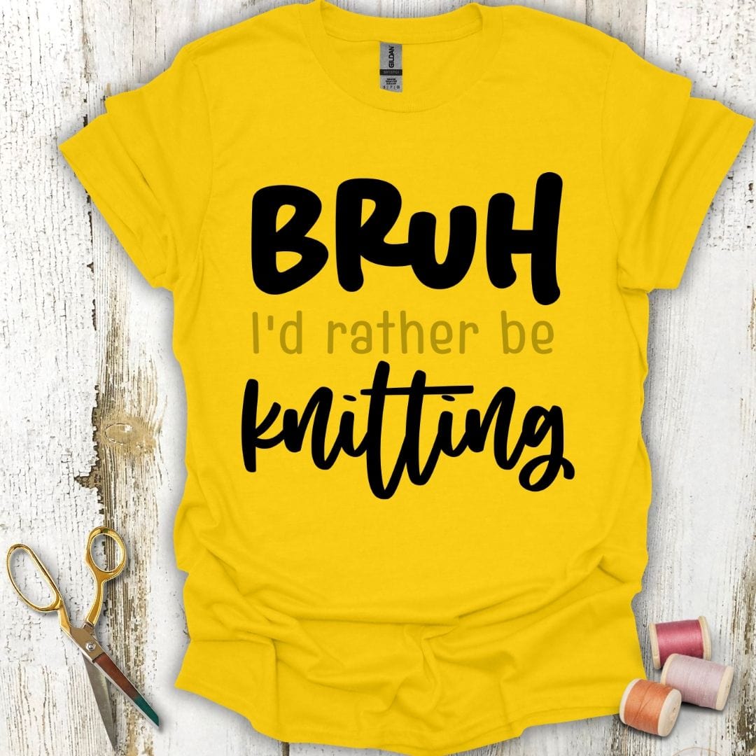 Rather Be Knitting Black T-Shirt