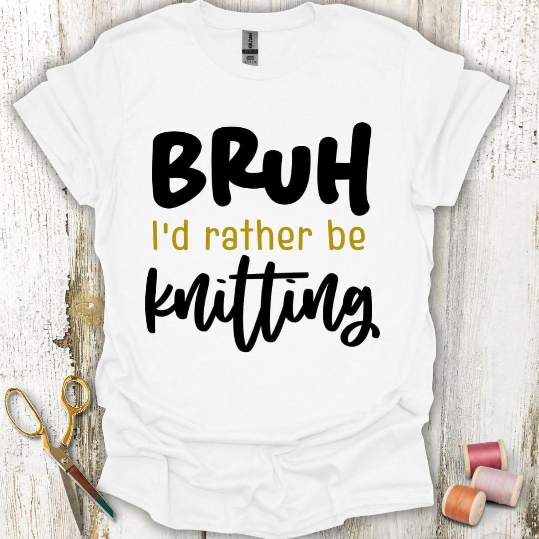 Rather Be Knitting Black T-Shirt