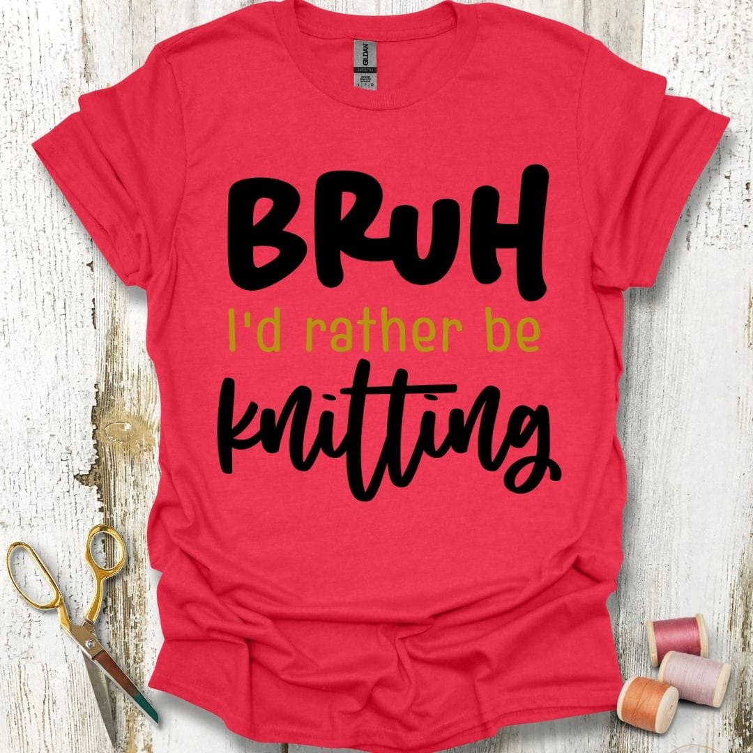 Rather Be Knitting Black T-Shirt