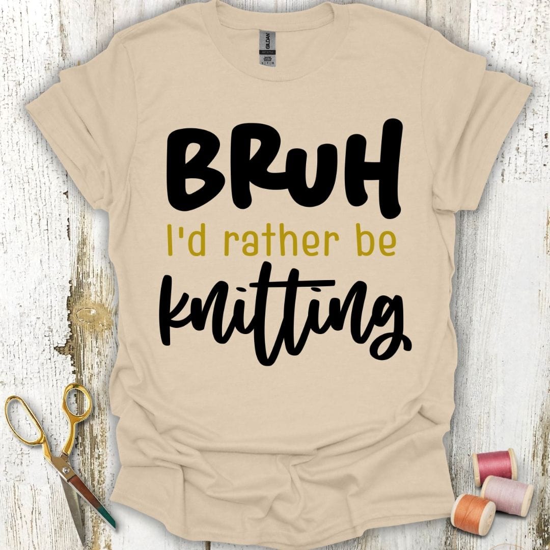 Rather Be Knitting Black T-Shirt