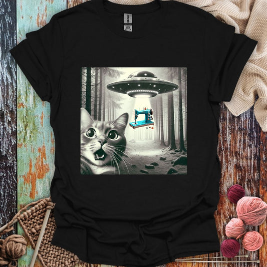 Cat UFO Sewing T-Shirt