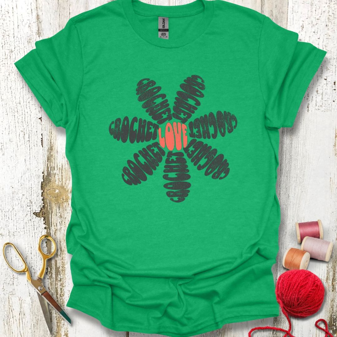 Dark Crochet Flower T-Shirt