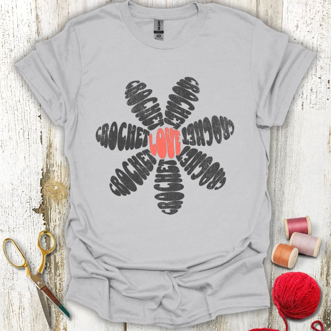 Dark Crochet Flower T-Shirt