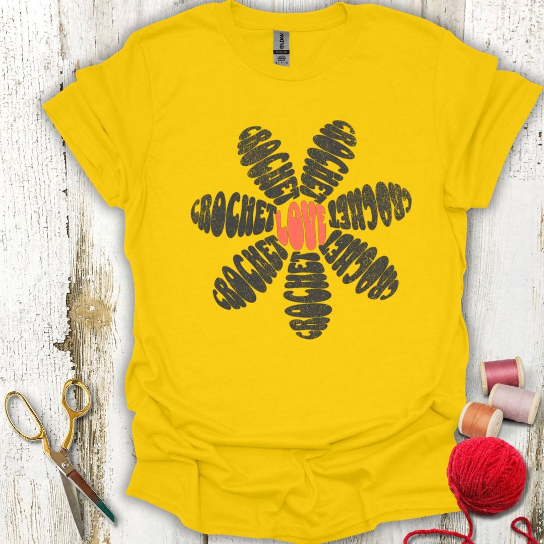 Dark Crochet Flower T-Shirt