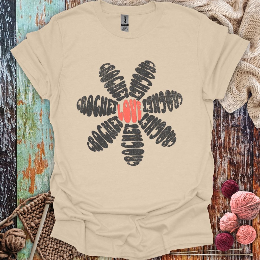 Dark Crochet Flower T-Shirt