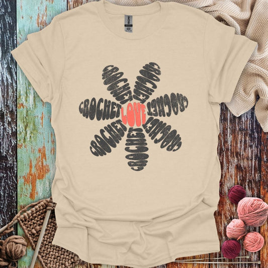 Dark Crochet Flower T-Shirt
